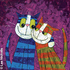 friends of cat chat, painting by lee nicholls