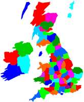 map of UK and Ireland