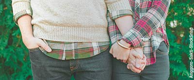 couple holding hands