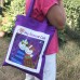 Bag - I Love My Rescue Cat (purple cotton tote)